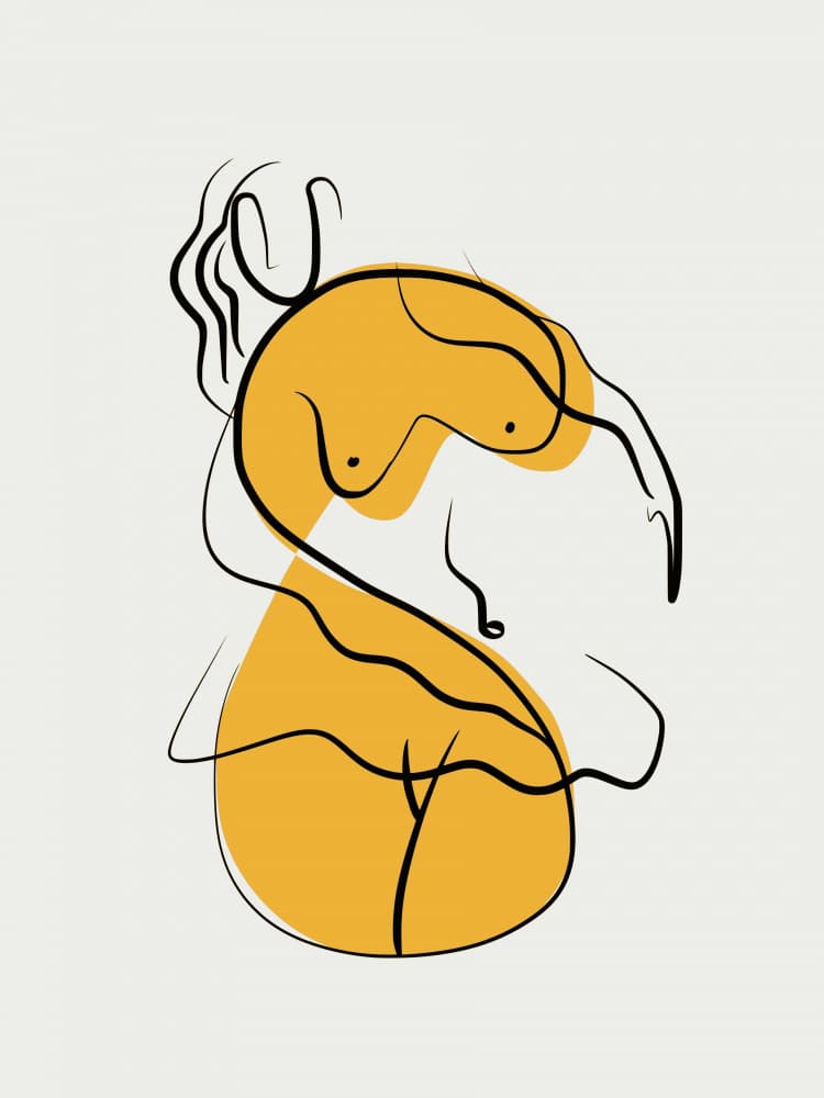 Graceful Yellow Figure by Little Dean — canvas wall art