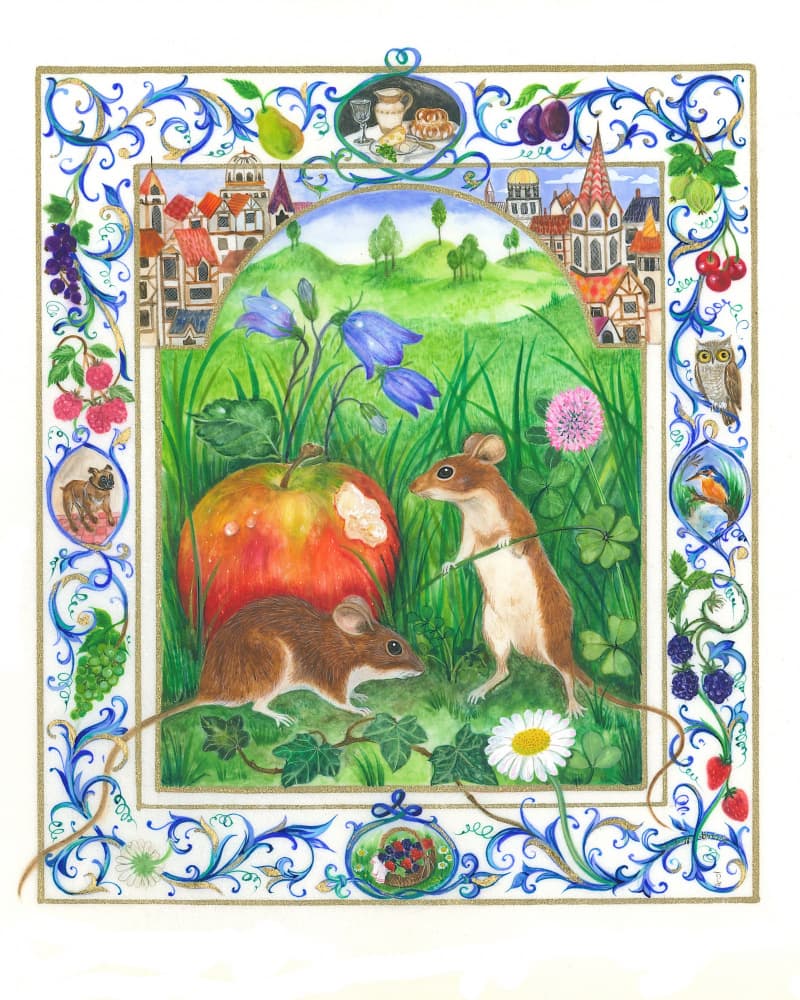 Town Mouse and Country Mouse Aesop's Fables by Isabelle Brent — canvas wall art