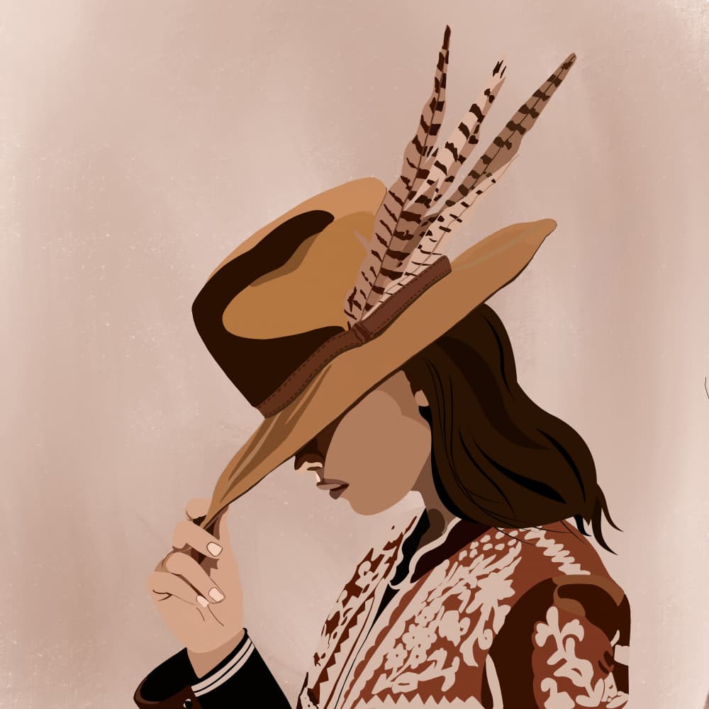 Cowgirl Elegance by Emel Tunaboylu — canvas wall art