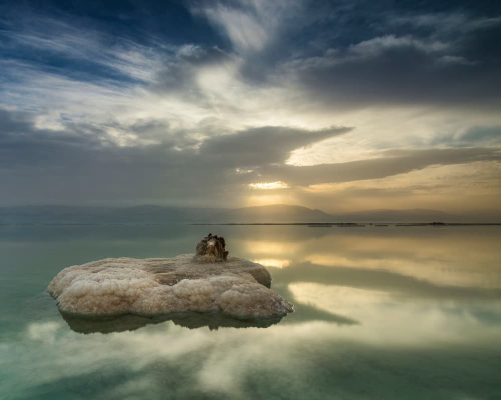 Golden Salt Island Reflection by Azriel Yakubovitch — canvas wall art