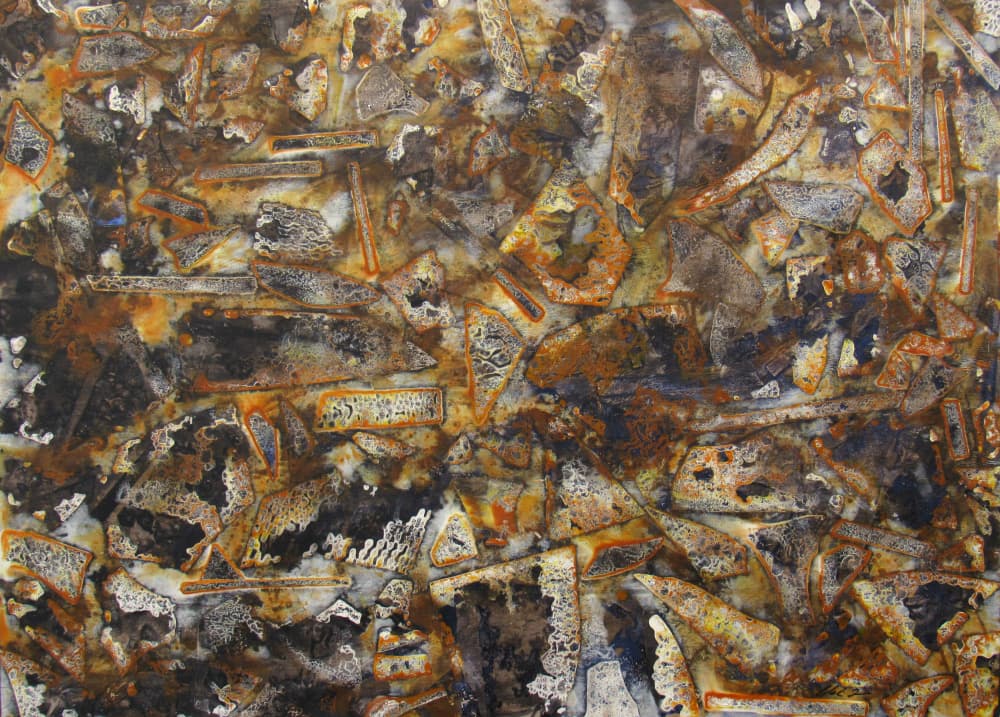 Abstract Patina Layers by Claudio Boczon — canvas wall art