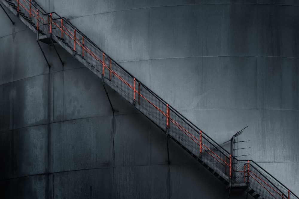 Grey Industrial Ascent by Jürgen Muß — canvas wall art