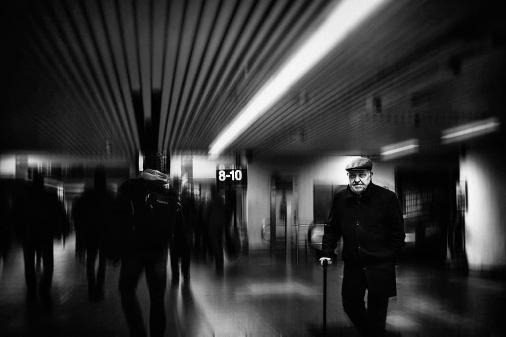 Solitary Man Walking by Holger Droste — canvas wall art