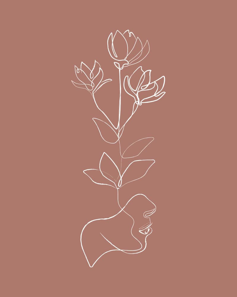 Floral Woman Profile by KsanaKalpa — canvas wall art