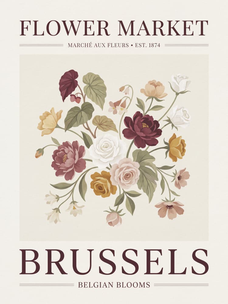 Brussels Flower Market Blooms by Andreas Magnusson — canvas wall art