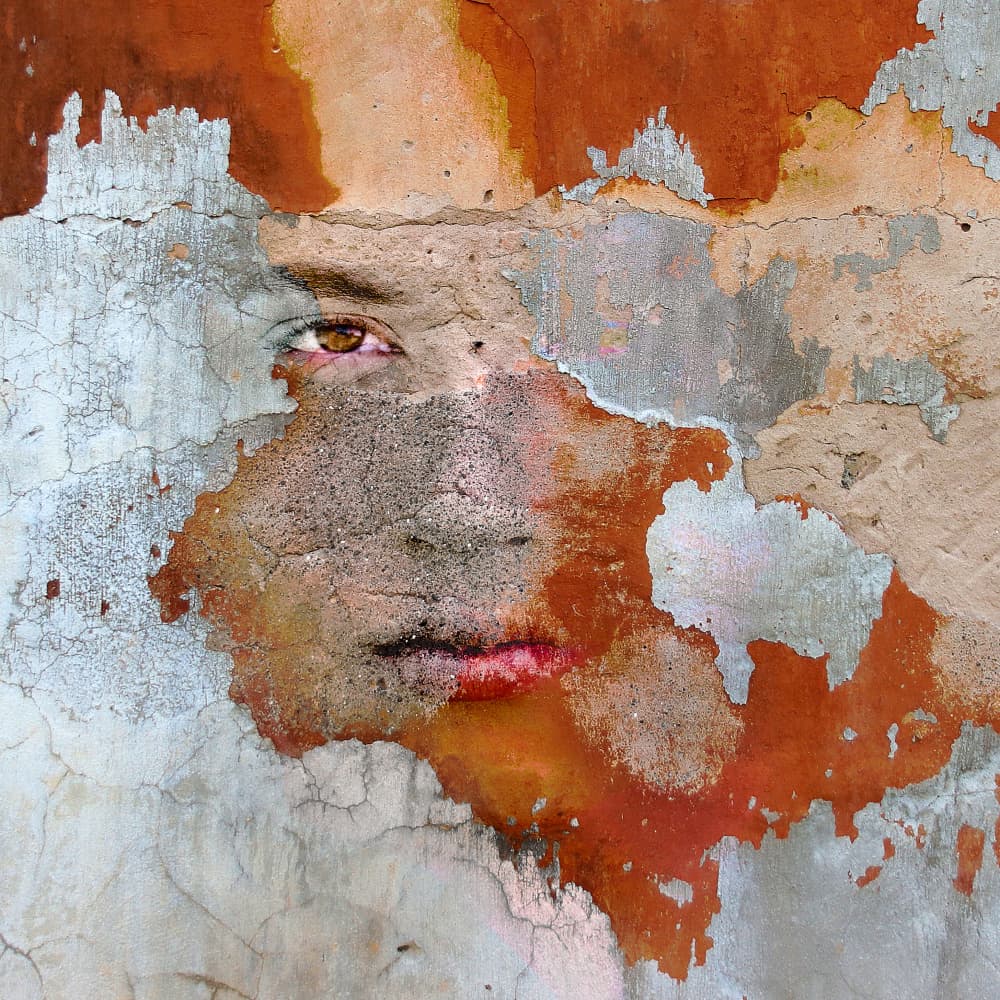 Peeling Wall Face by Gaby Grohovaz — canvas wall art