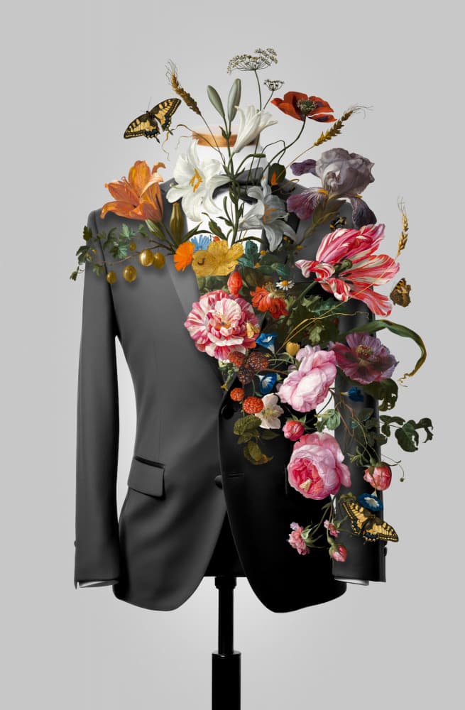 Floral Suit Bloom by Marja van den Hurk — canvas wall art