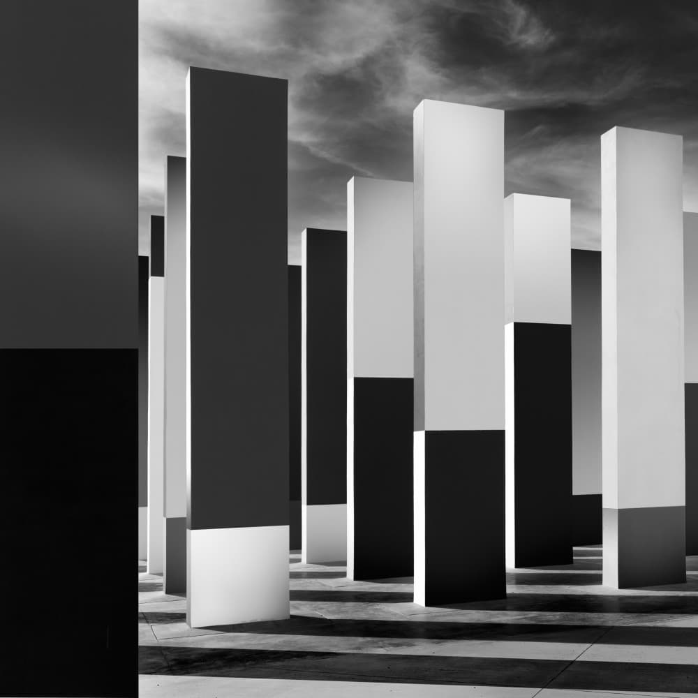 Modern Monochrome Pillars by Pietrino Di Sebastiano — canvas wall art
