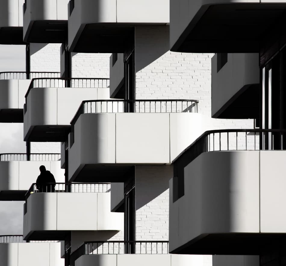 Minimalist Balcony Silhouette by Stefan Nielsen — canvas wall art