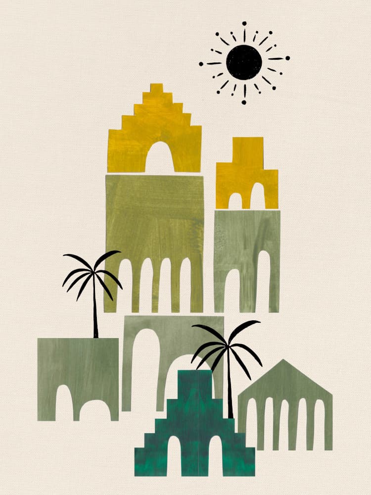 Sunny Desert Architecture by Ejaaz Haniff — canvas wall art