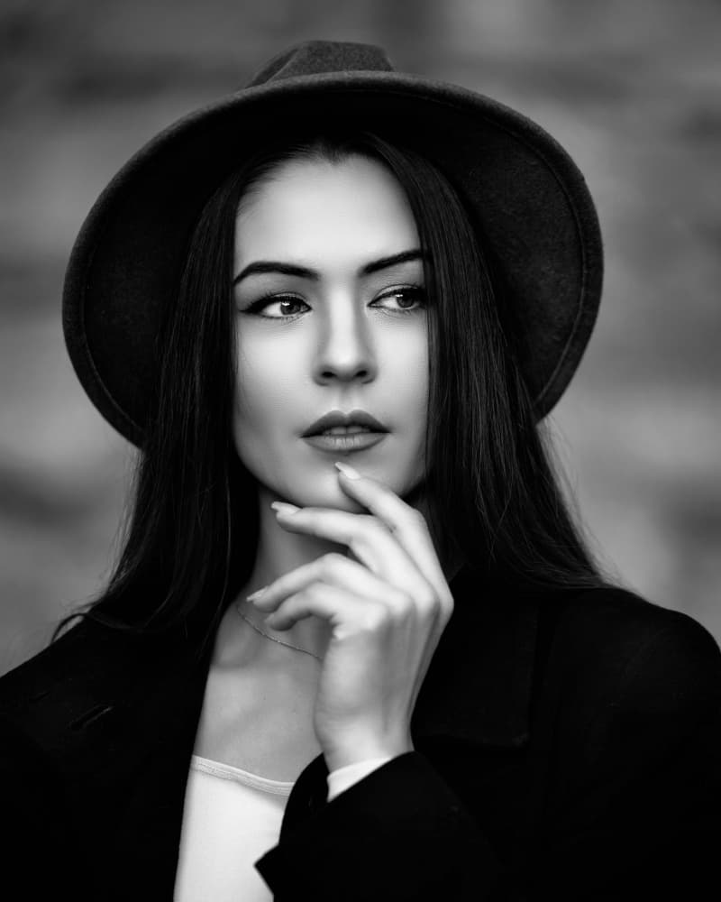 Elegant Woman In Hat by Vasil Nanev — canvas wall art