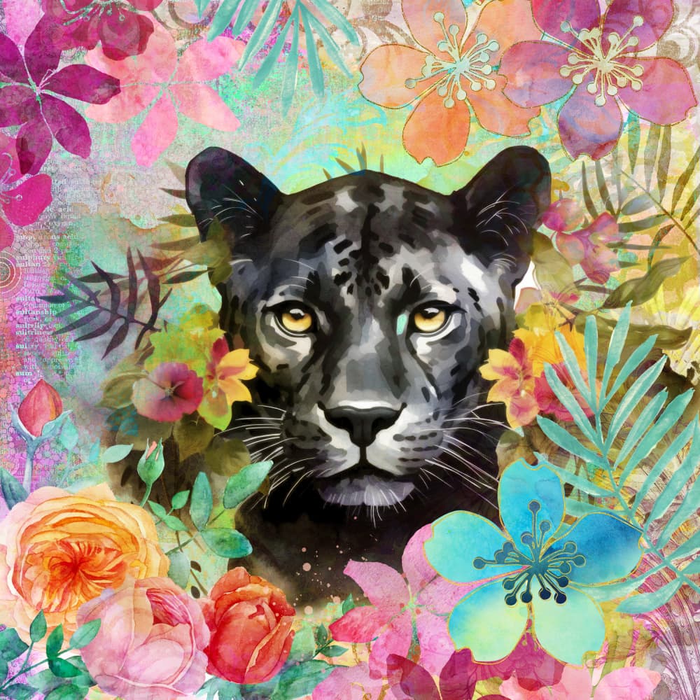 Tropical Panther Blooms by Andrea Haase — canvas wall art
