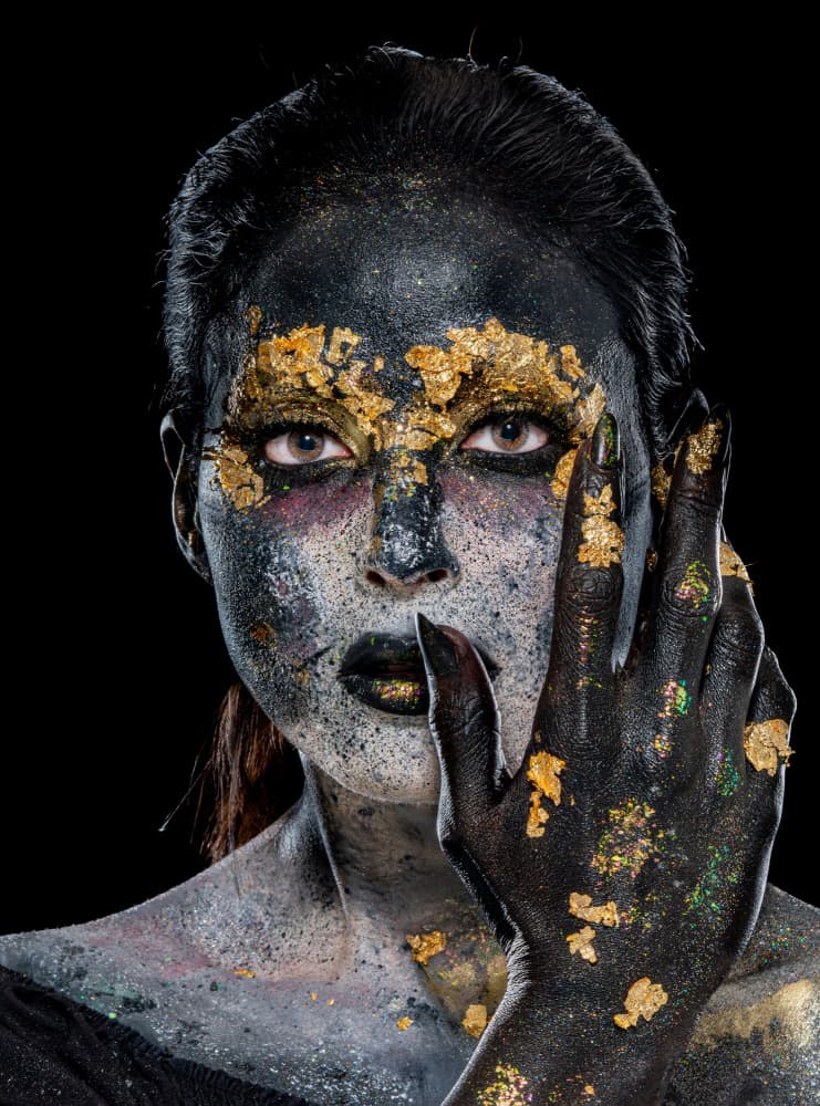 Mysterious Gold Portrait by hussain alqattan — canvas wall art