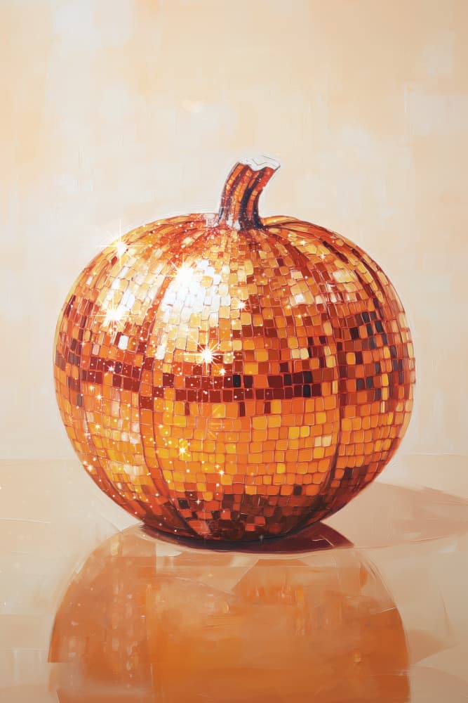 Orange Disco Pumpkin by Melloi Art Prints — canvas wall art