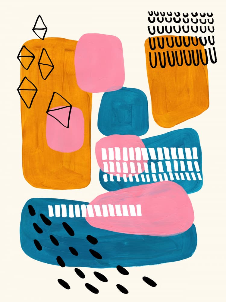 Colorful Abstract Shapes by Ejaaz Haniff — canvas wall art