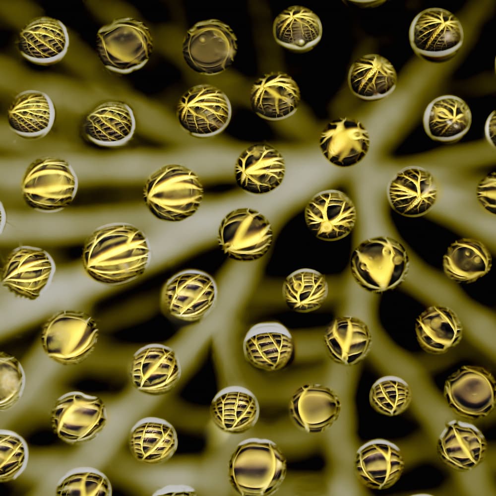 Luminous Golden Orbs by Jimmy Hoffman — canvas wall art