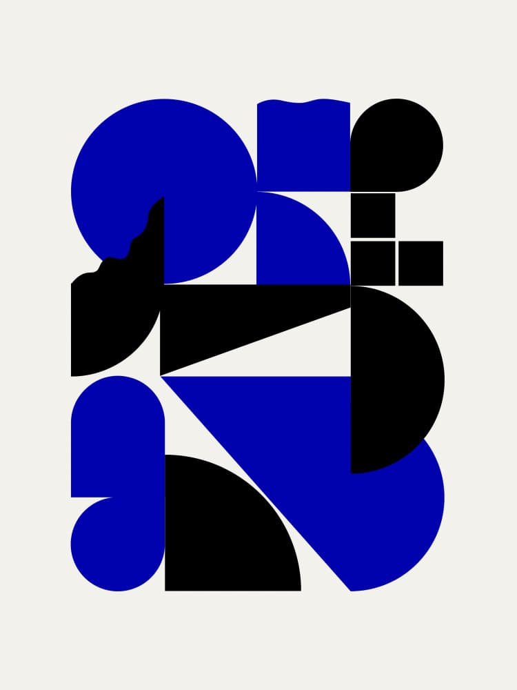 Abstract Blue Geometry by Little Dean — canvas wall art