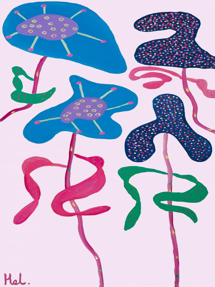 Whimsical Abstract Flowers by Helen Joynson — canvas wall art
