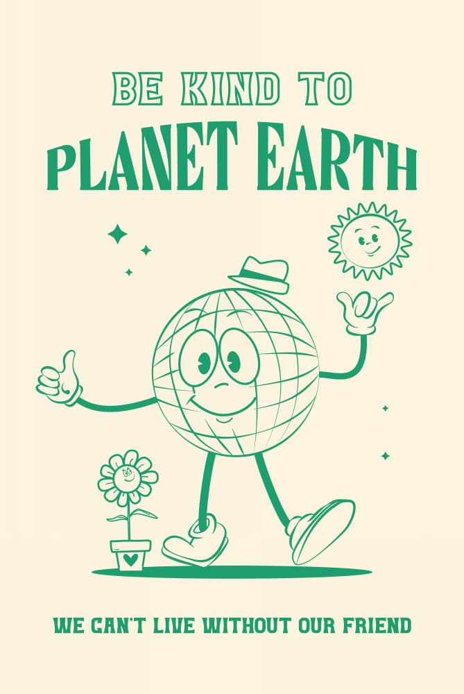 Be Kind To Earth by Oju Design — canvas wall art