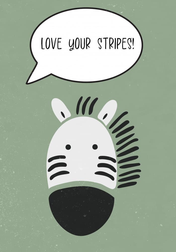 Love Your Stripes Zebra by Sarah Manovski — canvas wall art