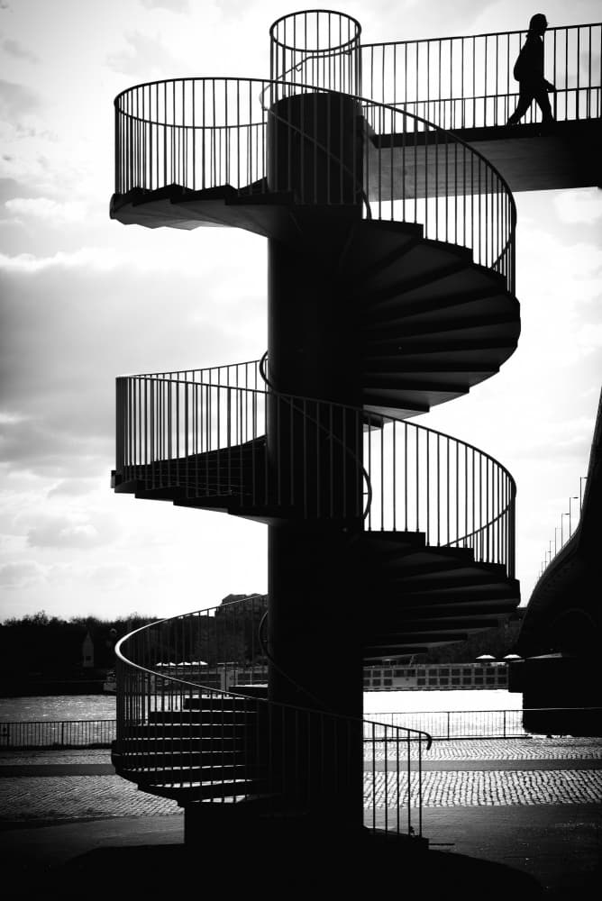 Solitary Spiral Ascent by Siamak Jalali — canvas wall art