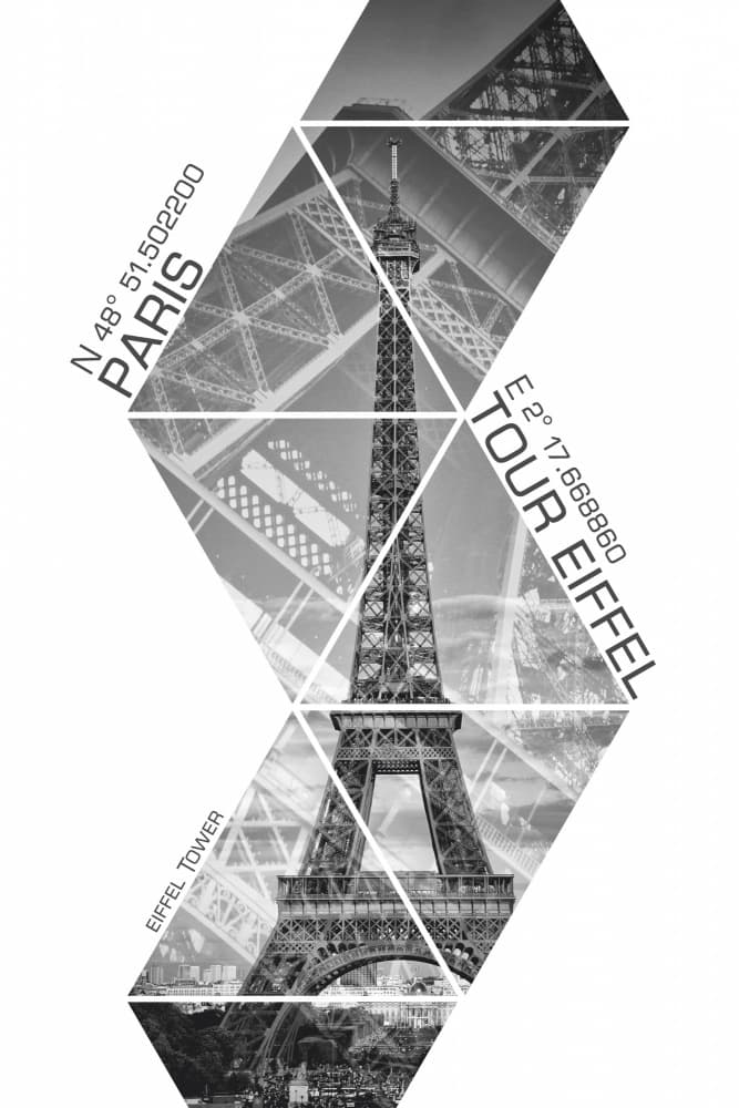 Geometric Eiffel Tower Paris by Melanie Viola — canvas wall art
