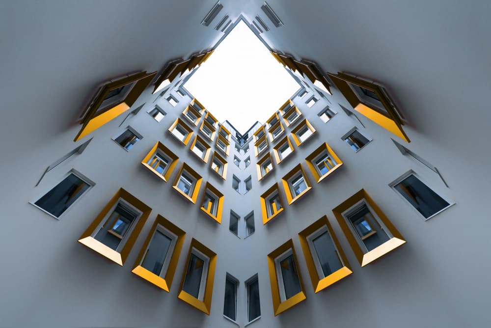Skyward Urban Geometry by Jorge Pimenta — canvas wall art