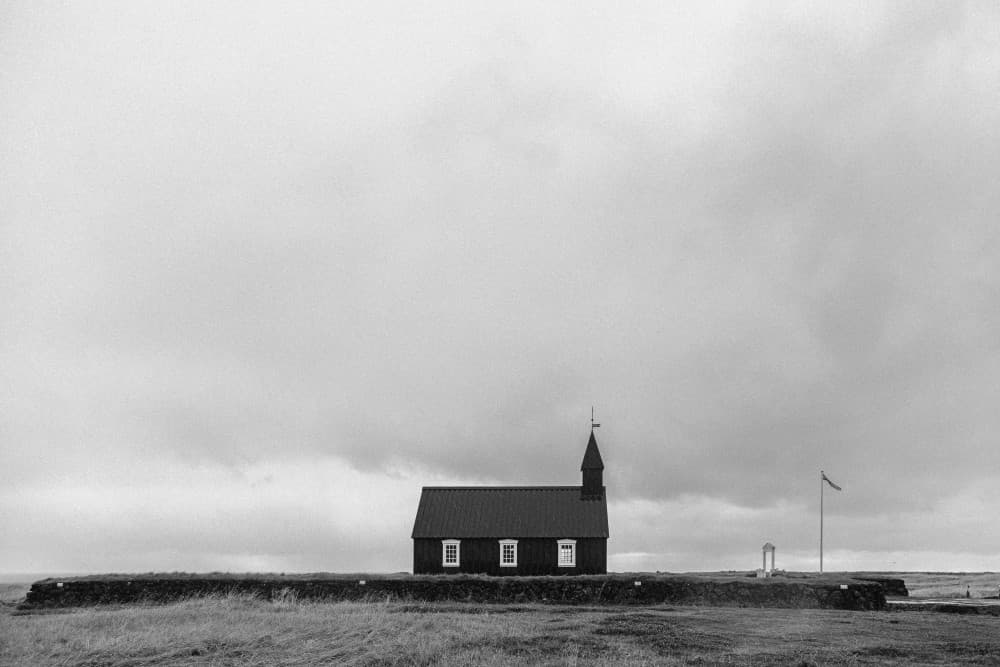 Moody Black Church by Paolo Gelmini — canvas wall art