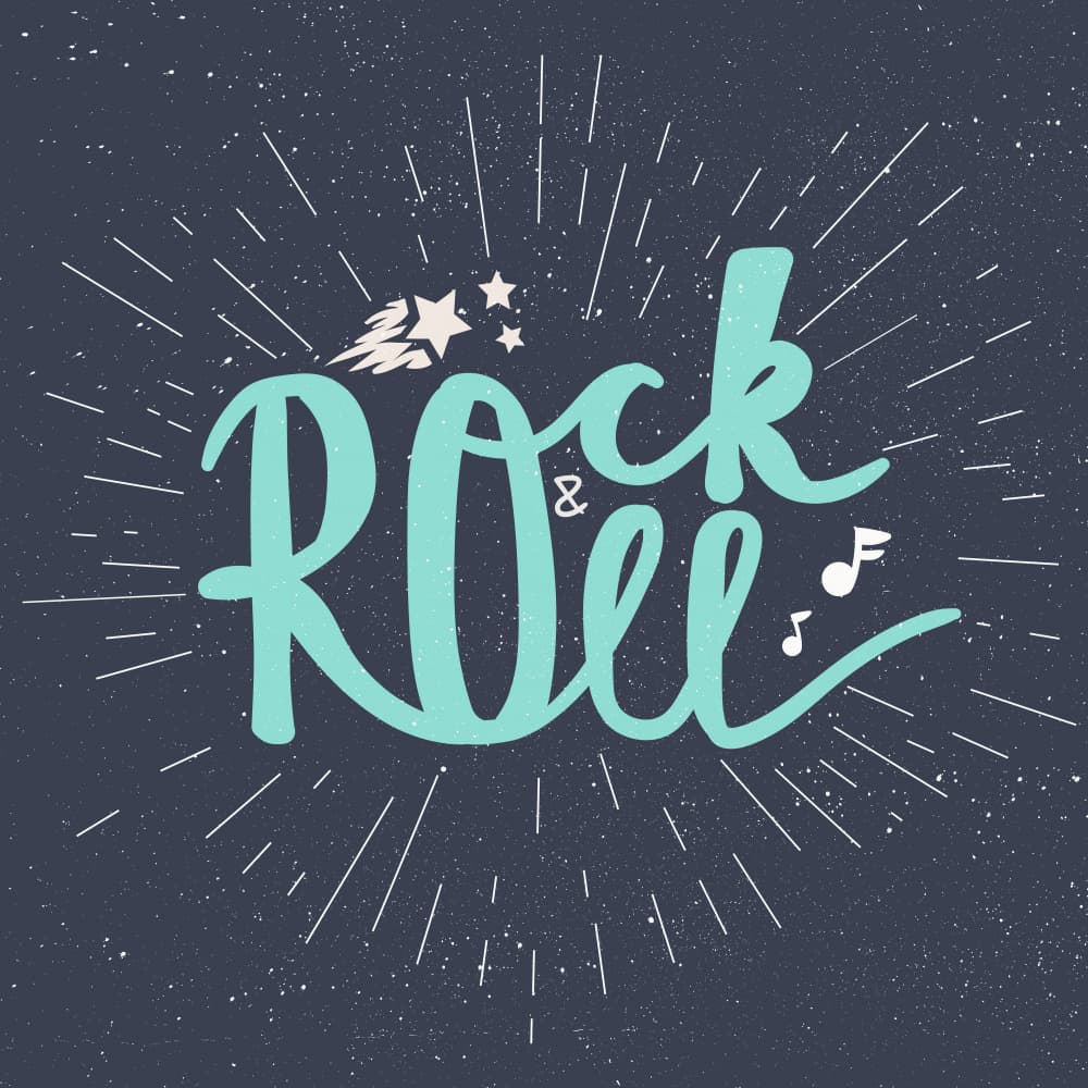 Rock Roll Star Burst by Marika Barsrsind — canvas wall art