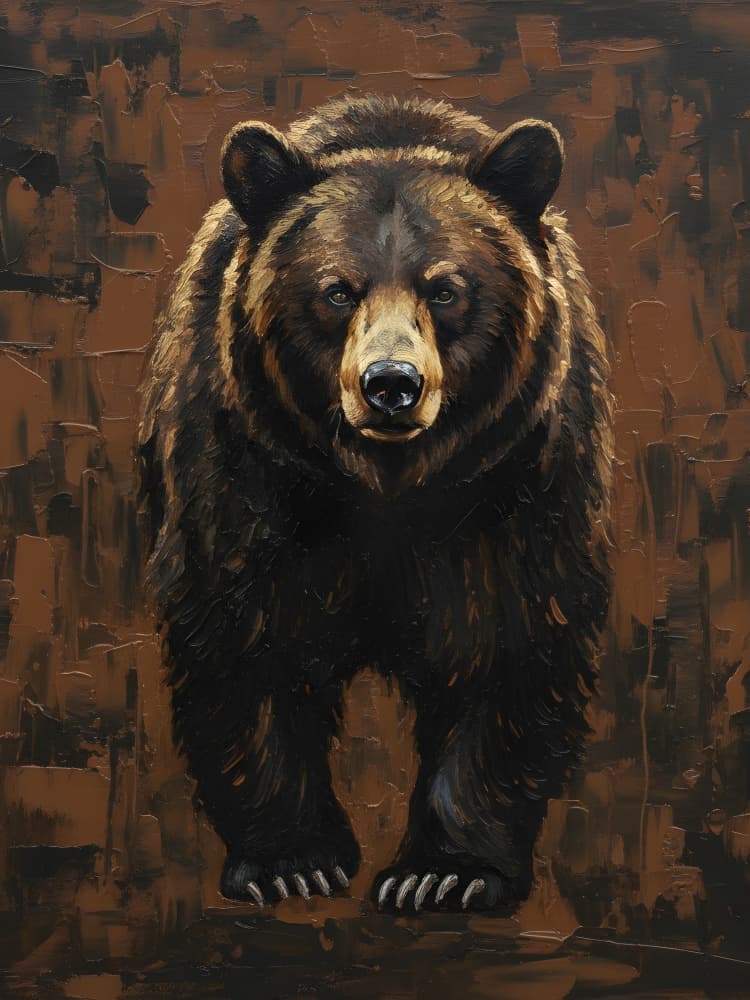 Powerful Brown Bear by HUGO — canvas wall art