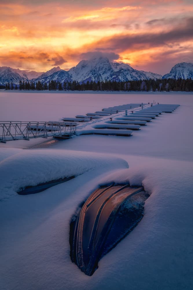 Grand Teton Winter Glow by Mei Xu — canvas wall art