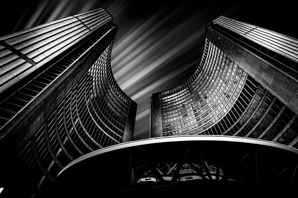 Curved City Towers by Jackson Carvalho — canvas wall art