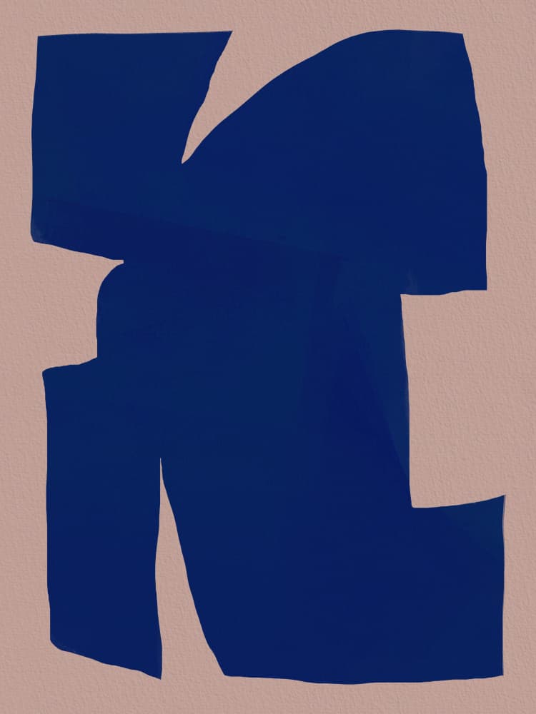 Modern Blue Shape by Little Dean — canvas wall art