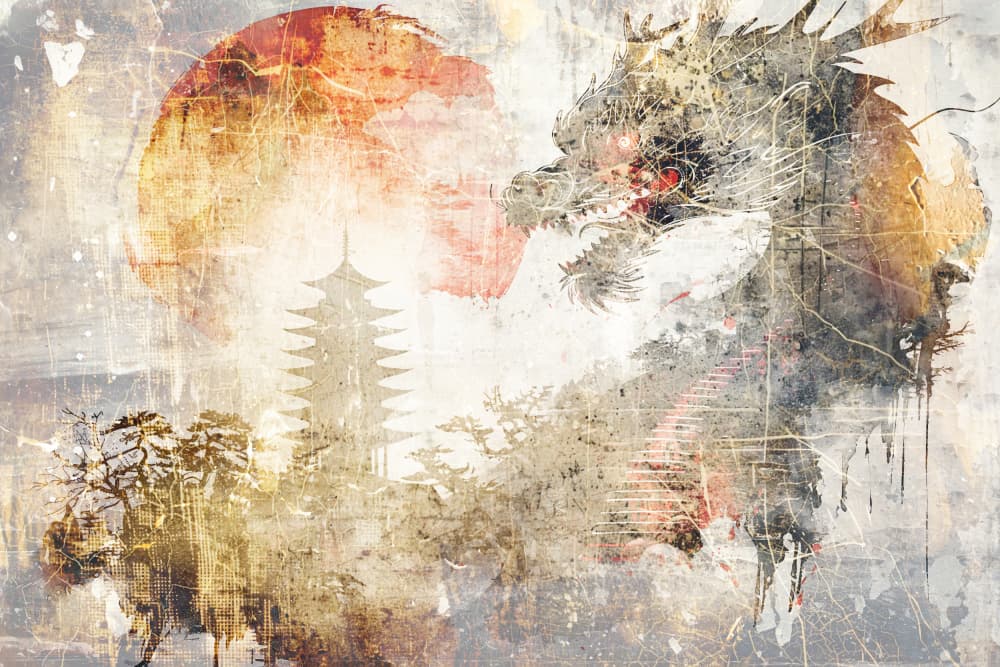 Mystic Dragon Pagoda by Rafal Kulik — canvas wall art