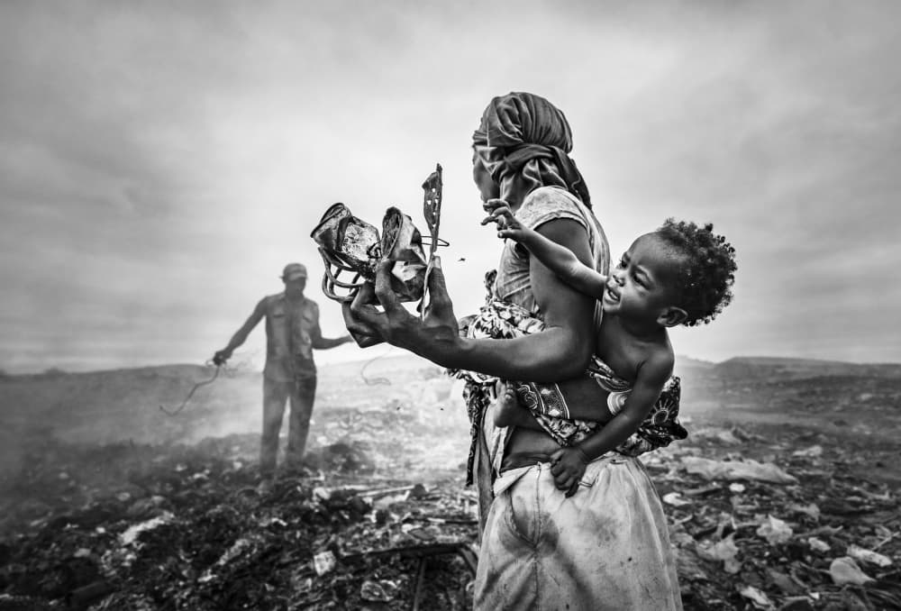 Scavenging Mother And Child by João Coelho — canvas wall art