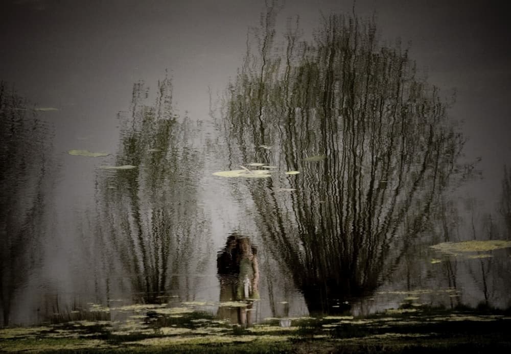 Serene Couple Reflection by Yvette Depaepe — canvas wall art