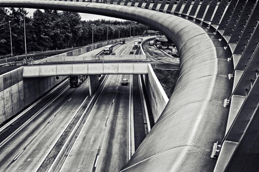 Curved Highway Architecture by Piet Flour — canvas wall art