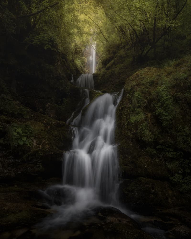 Serene Woodland Waterfall by Thomas de Franzoni — canvas wall art
