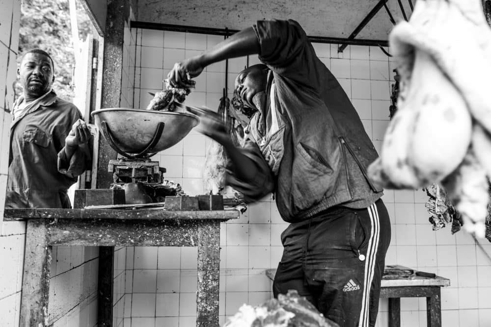Market Butchers At Work by SergioSousa — canvas wall art