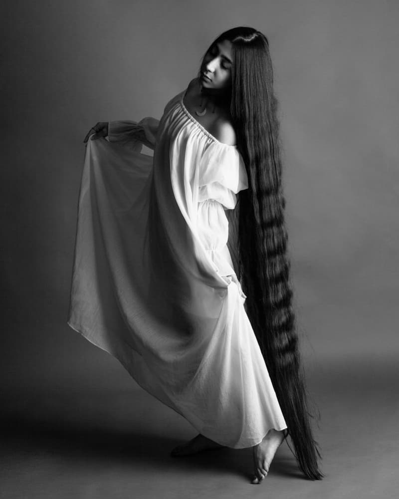 Graceful Long Haired Woman by Mehdi Mokhtari — canvas wall art