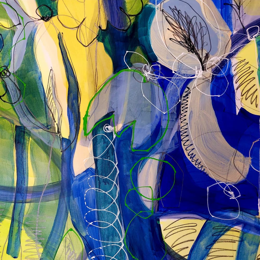Vibrant Abstract Bloom by Monika Riethmueller — canvas wall art