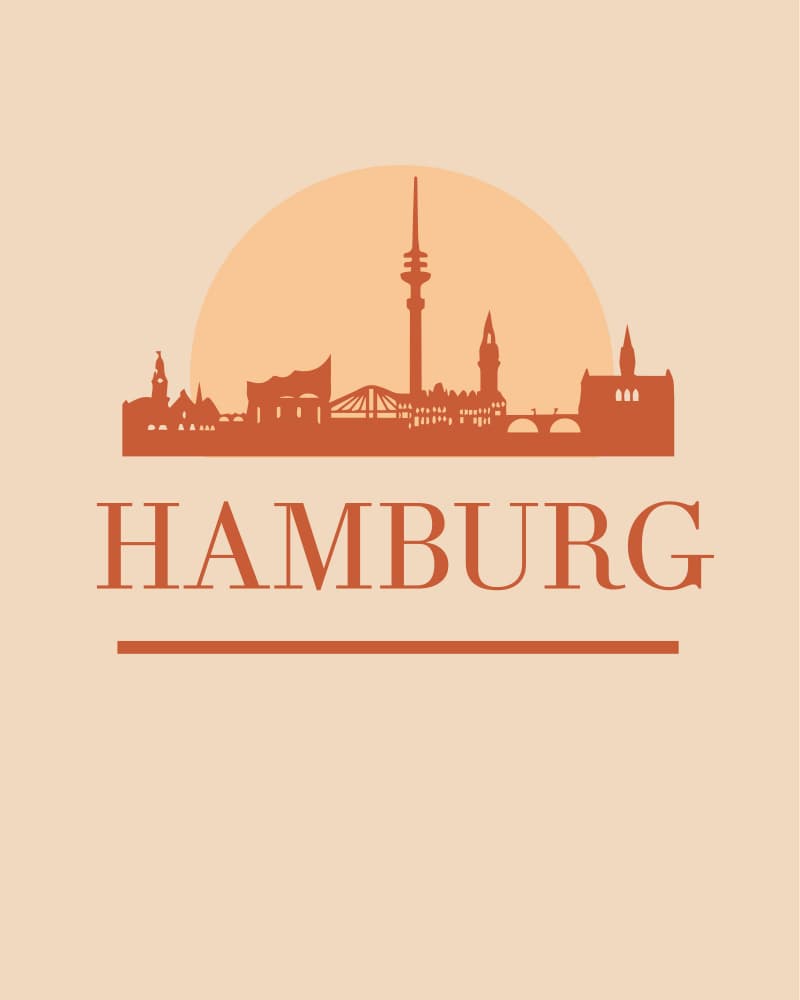 Hamburg City Skyline by Emiliano Deificus — canvas wall art