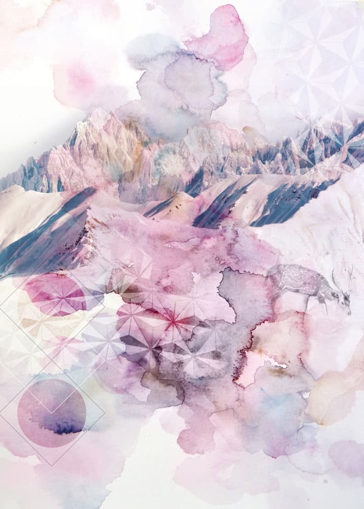 Pink Mountain Dream by Gemma Bardot — canvas wall art