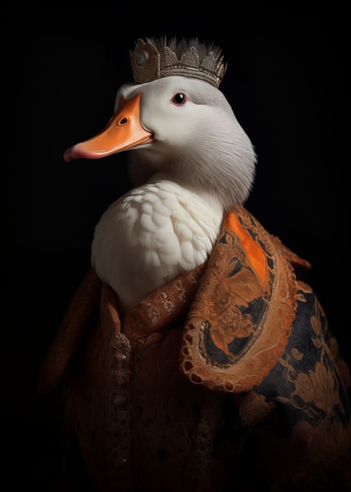 Regal Duck Queen by Andreas Magnusson — canvas wall art