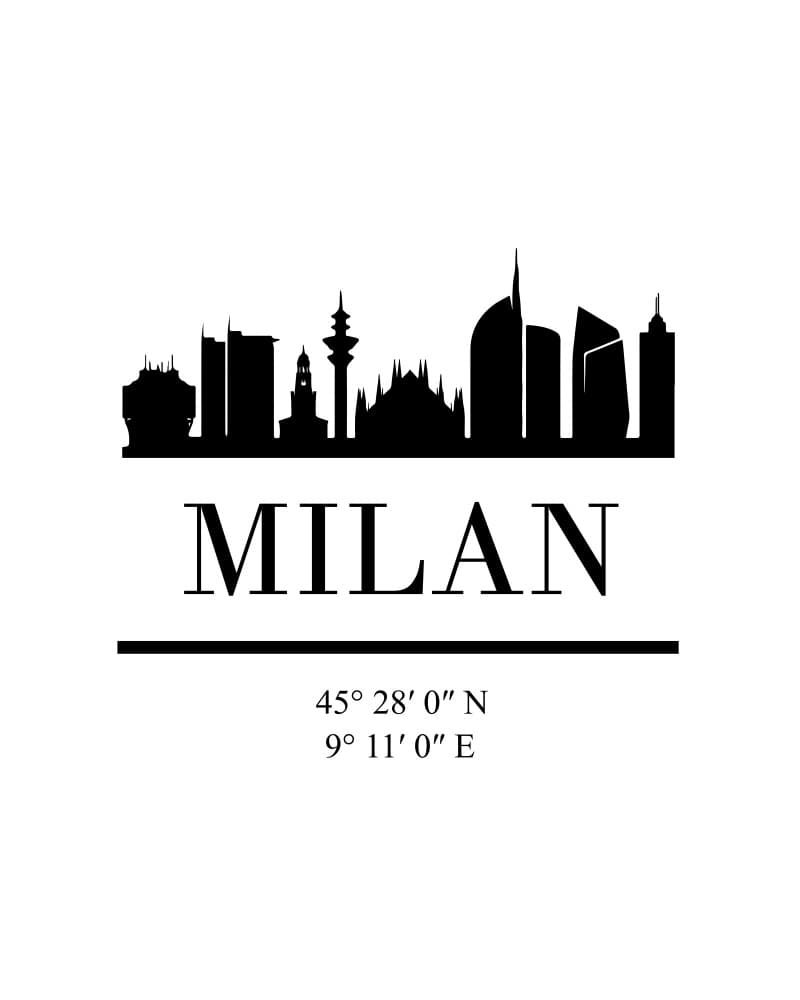 Milan City Skyline by Emiliano Deificus — canvas wall art