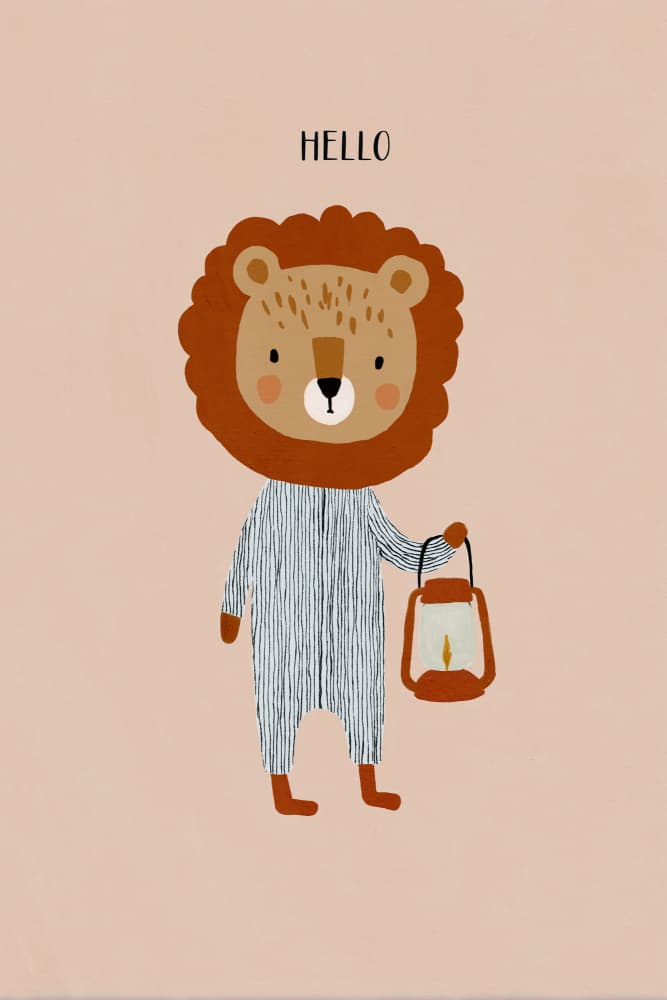 Hello(lion) by Treechild — canvas wall art