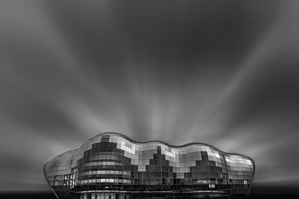 Modern Curved Architecture by Hardik Pandya — canvas wall art