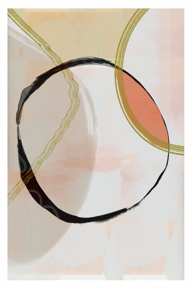 Organic Shapes Golden Lines by cartissi — canvas wall art