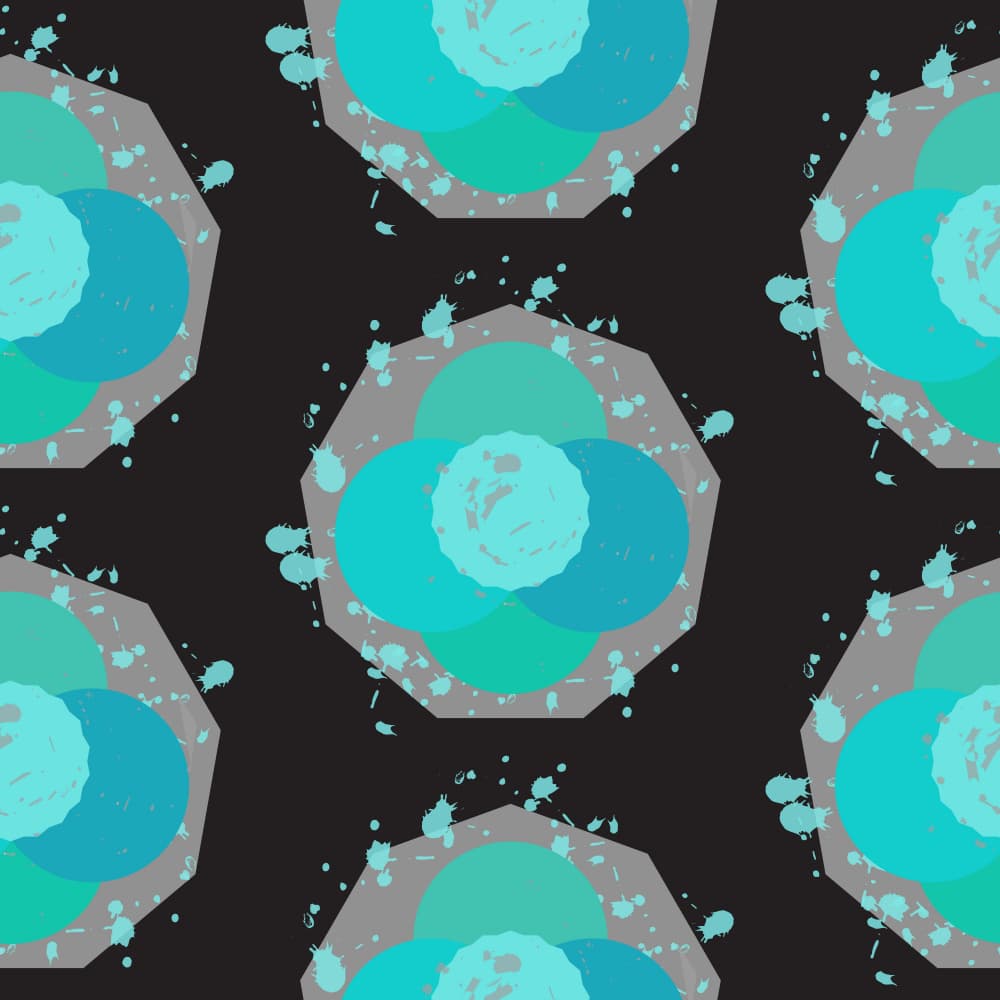 Abstract Teal Circles Pattern by Marika Barsrsind — canvas wall art