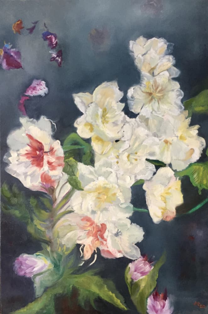 Soft White Blooms by Alexandra Higgins — canvas wall art